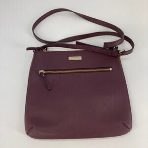 Kate Spade small, wine and gold leather crossbody bag